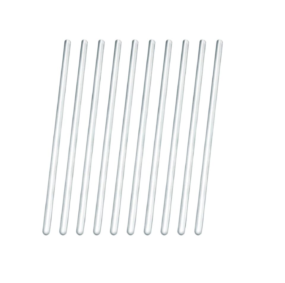 Baget 8x250 mm Cam - Glass Stirring Bar - İçi Dolu Çubuk 5 ad/pkt