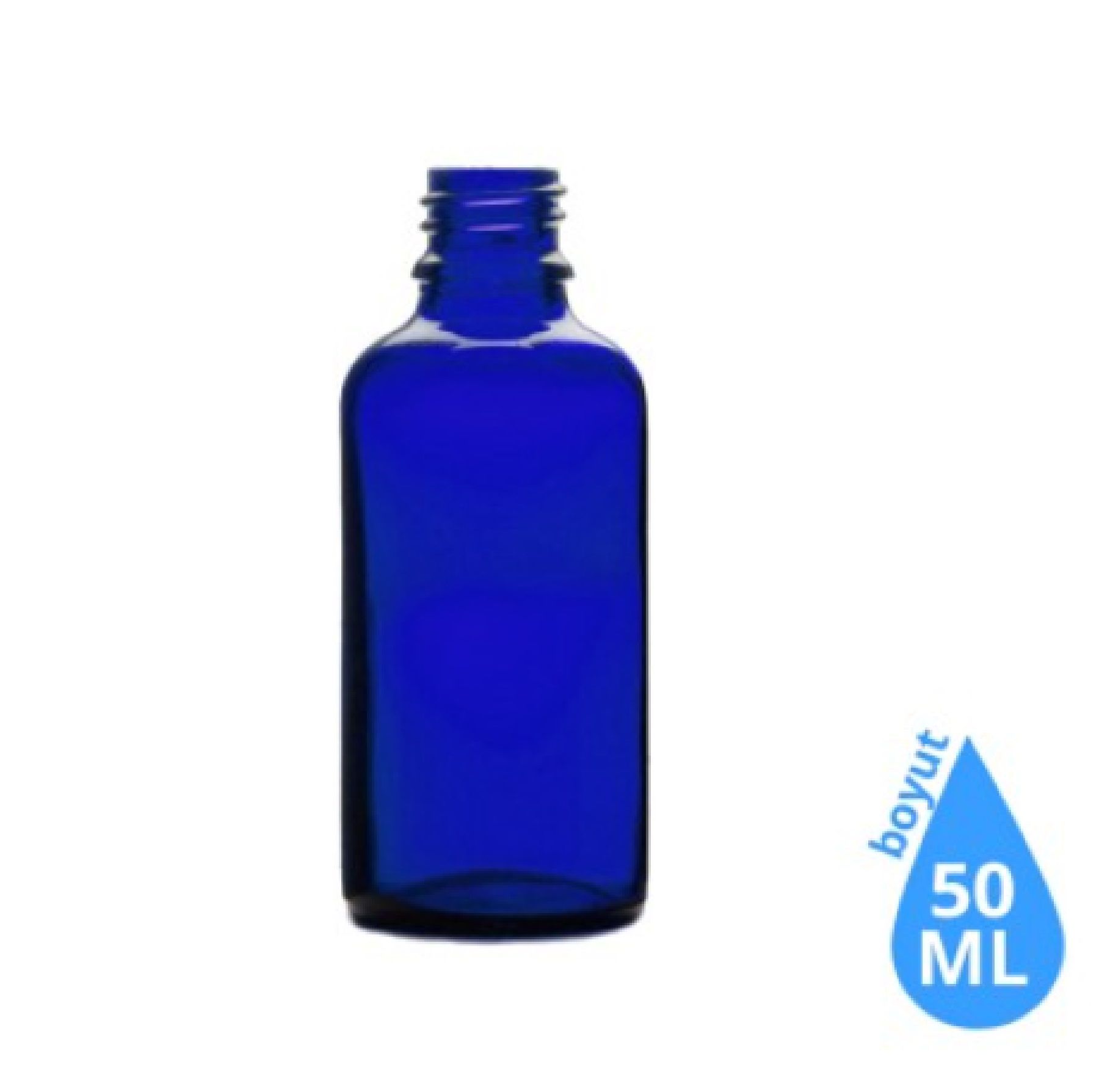 Dropper Cam Şişe 50 ml Mavi Kapaksız